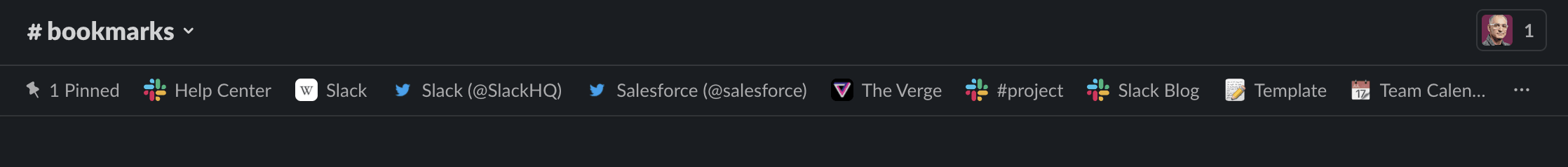 Bookmarks in channel screenshot